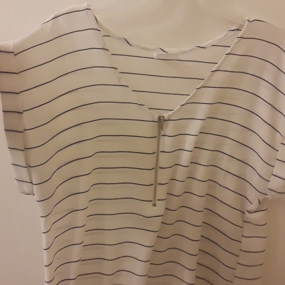 White/blue striped blouse